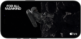 A scene from For All Mankind on Apple TV+ shown on an iPhone 16 Pro