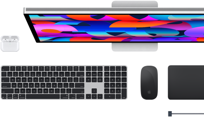 Mac accessories: AirPods, Studio Display, Magic Keyboard, Magic Mouse, Magic Trackpad, MagSafe charging cable